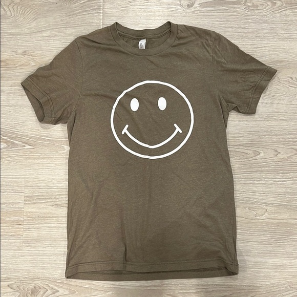 Brown T-Shirt with Smiley Face - Picture 1 of 2